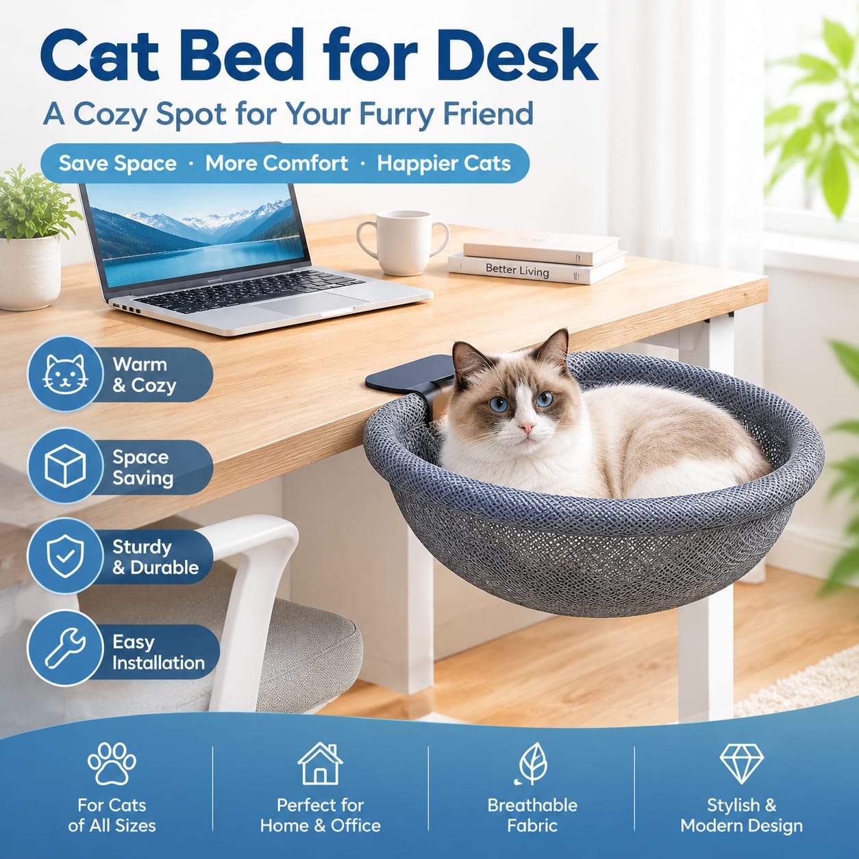 Foldable Breathable Summer Cat - Under Desk Hammock 评论和价格