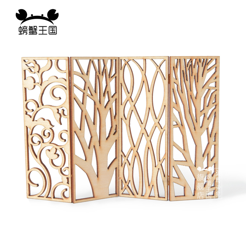 4pcs Wooden Miniature Partitio - Partition Screen Divider 评论和价格